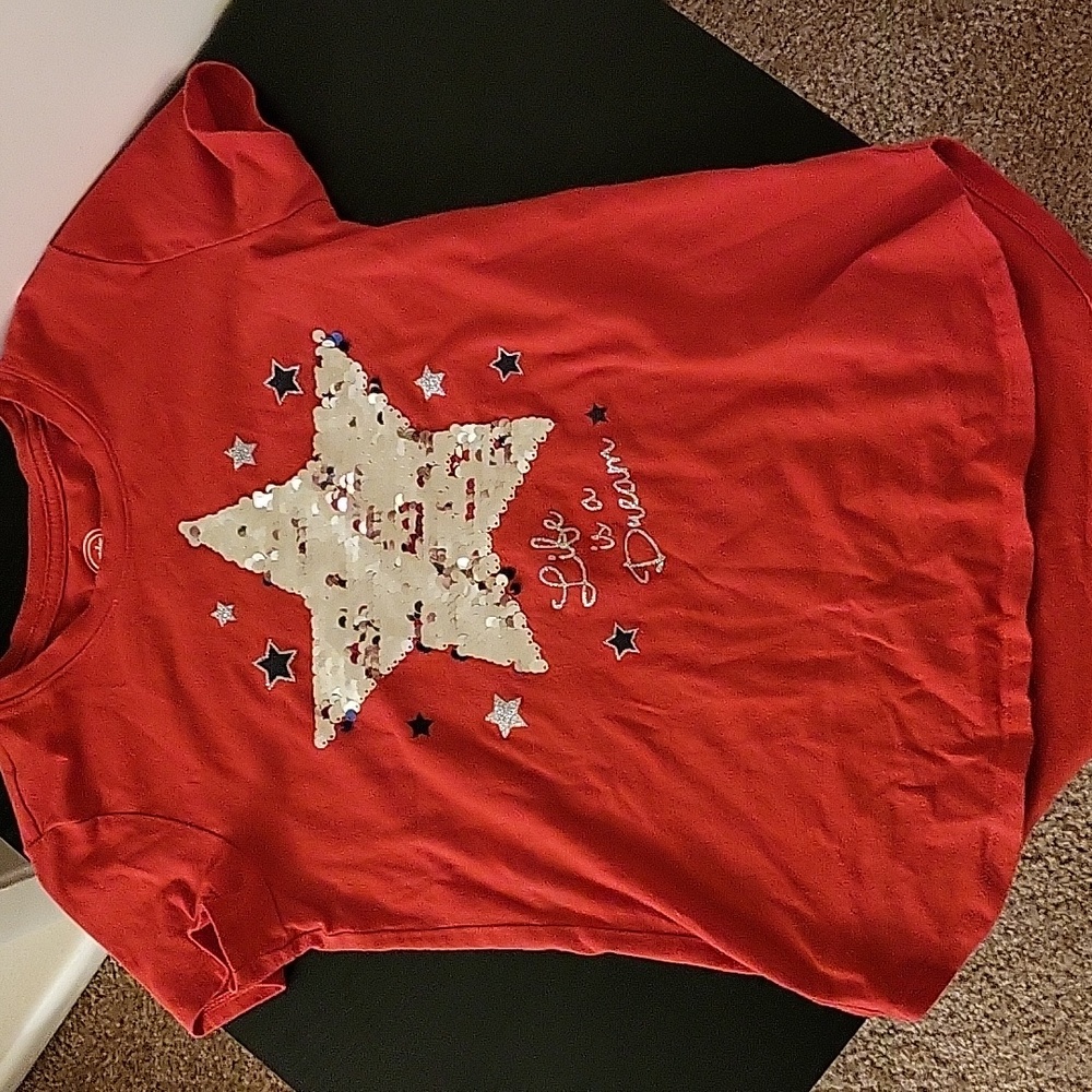 Wonder Nation Girl's T-shirt (Sz 7-8 M) Red
